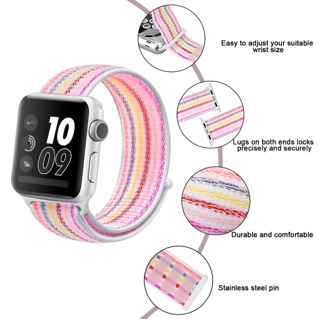 Mega cool Apple Watch Series 5 40mm Nylon Rem - Pink#serie_3