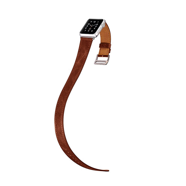  Apple Watch Series 5 44mm / Apple Watch 44mm Ægte læder Rem - Brun#serie_1