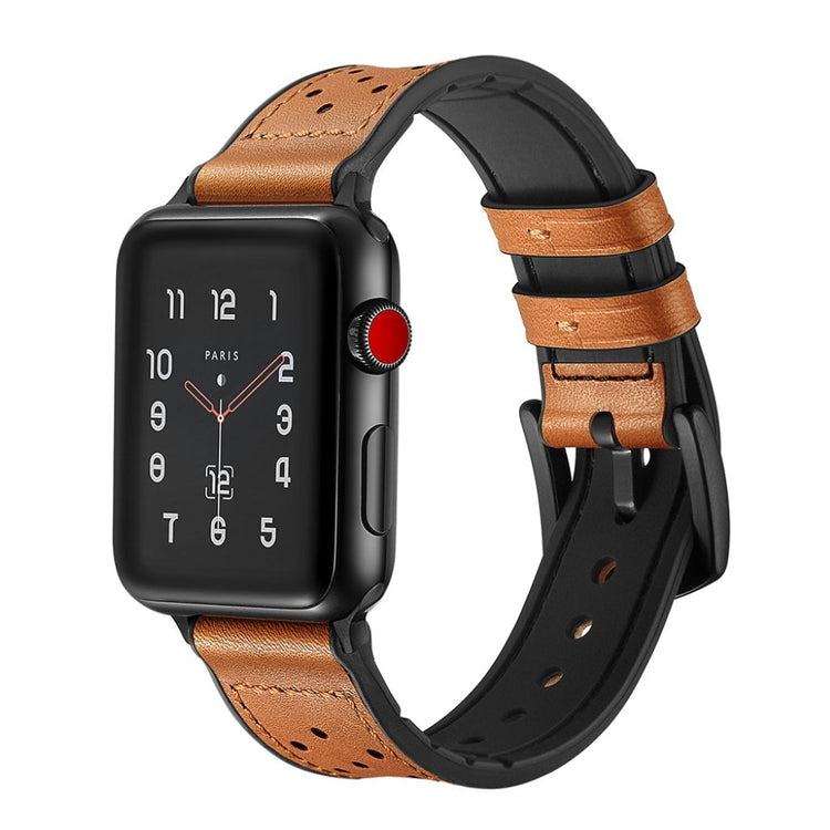  Apple Watch Series 5 44mm / Apple Watch 44mm Ægte læder Rem - Brun#serie_1