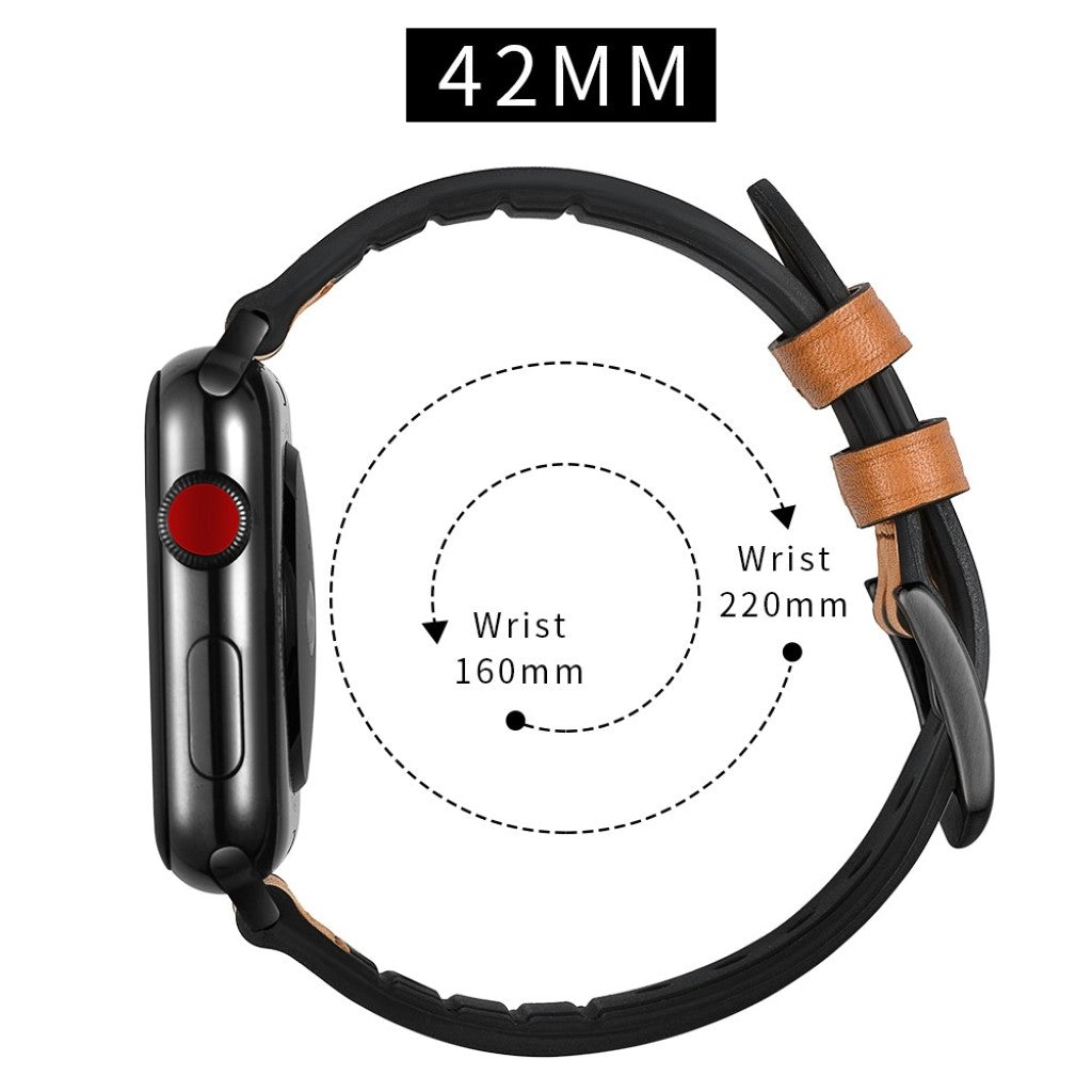  Apple Watch Series 5 44mm / Apple Watch 44mm Ægte læder Rem - Brun#serie_1