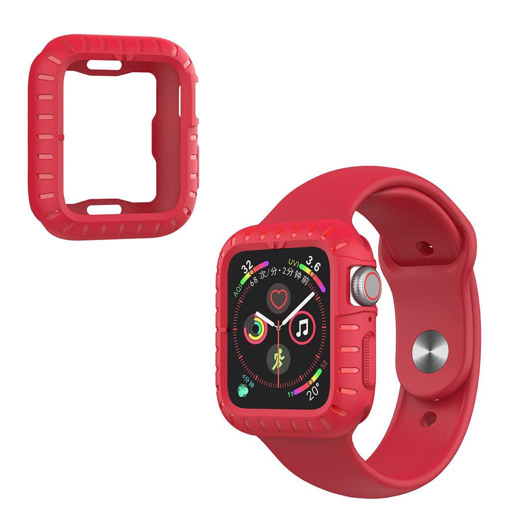 Beskyttende Apple Watch Series 5 44mm / Apple Watch 44mm Silikone Cover - Rød#serie_3