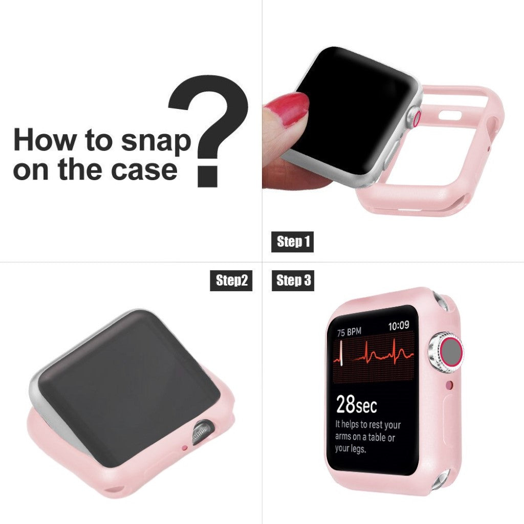 Apple Watch Series 5 44mm / Apple Watch 44mm Holdbar Silikone Bumper  - Pink#serie_7