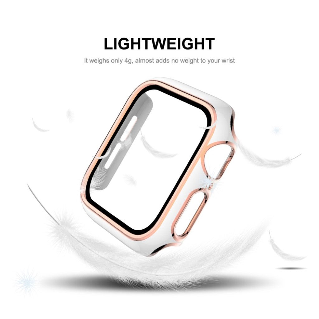 Rigtigt Fed Apple Watch Series 6 40mm / Apple Watch Series 5 40mm Cover med Skærmbeskytter i Silikone og Hærdet Glas - Sort#serie_3