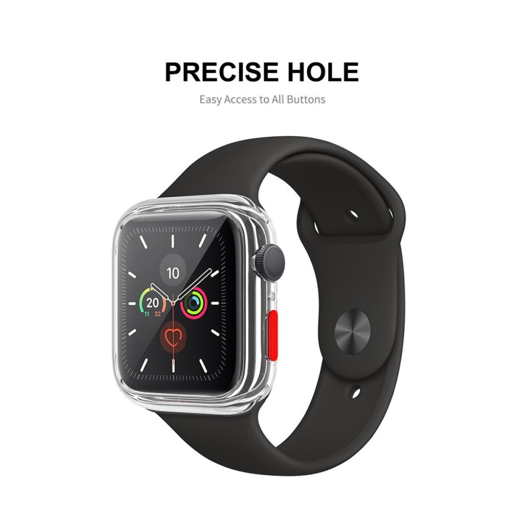 Mega Flot Apple Watch Series 6 40mm / Apple Watch Series 5 40mm Cover med Skærmbeskytter i Silikone og Hærdet Glas - Gennemsigtig#serie_2