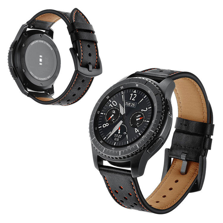  Samsung Gear S3 / Samsung Gear S3 Frontier Ægte læder Rem - Sort#serie_1