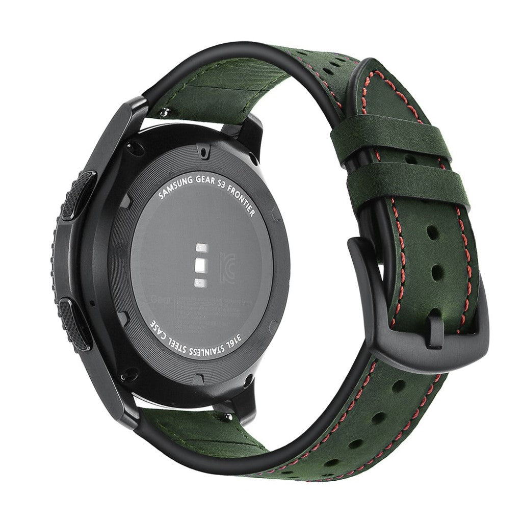  Samsung Gear S3 / Samsung Gear S3 Frontier Ægte læder Rem - Grøn#serie_2