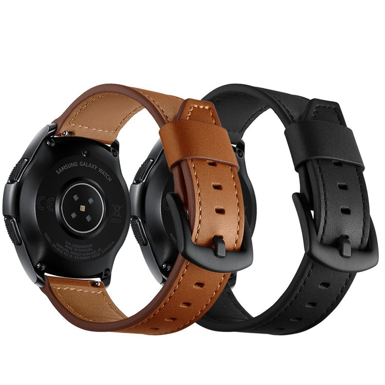  Samsung Gear S3 / Samsung Gear S3 Frontier Ægte læder Rem - Sort#serie_1