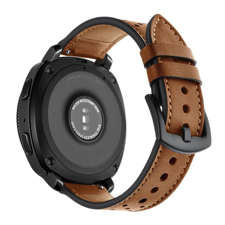 Super smuk Samsung Gear Sport Ægte læder Rem - Brun#serie_1