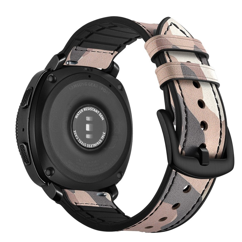 Glimrende Samsung Gear Sport Ægte læder og Silikone Rem - Pink#serie_1