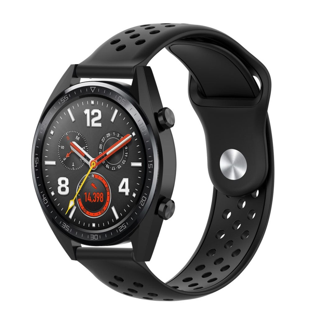 Meget komfortabel Samsung Galaxy Watch (42mm) Silikone Rem - Sort#serie_1