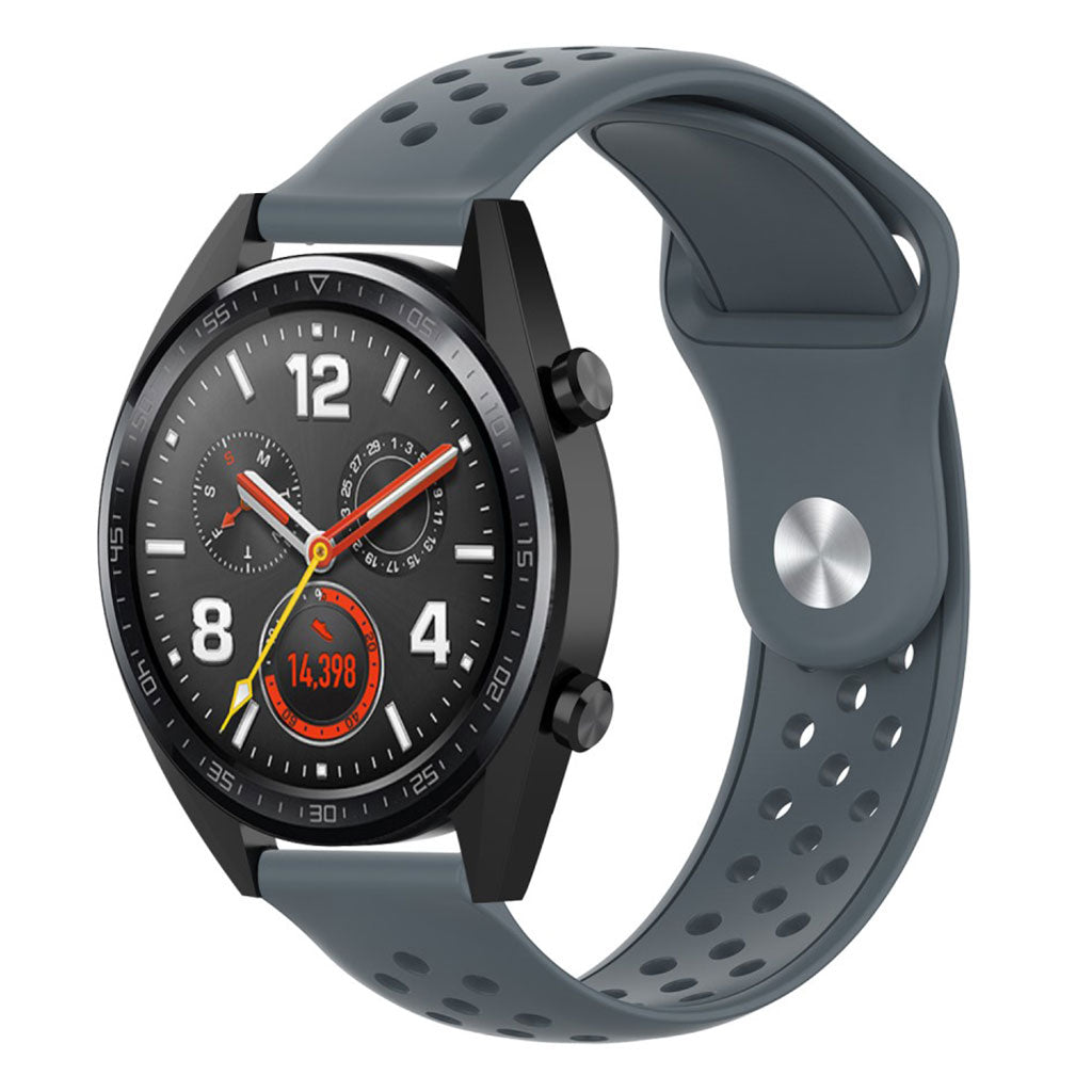 Meget komfortabel Samsung Galaxy Watch (42mm) Silikone Rem - Sølv#serie_3