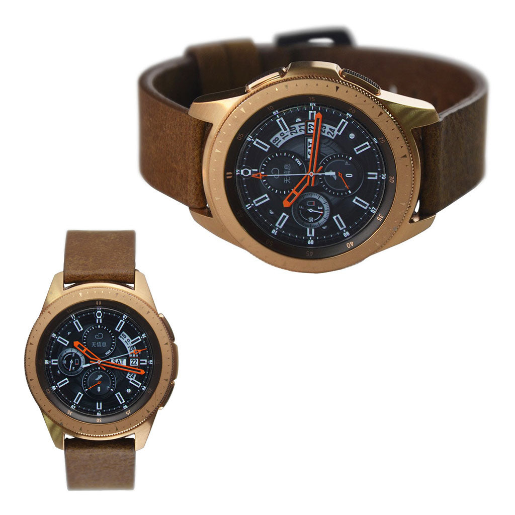  Samsung Galaxy Watch (42mm) Ægte Læder Urrem#color_brown