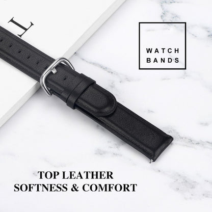Rigtigt elegant Samsung Galaxy Watch (42mm) Ægte læder Rem - Sort#serie_1