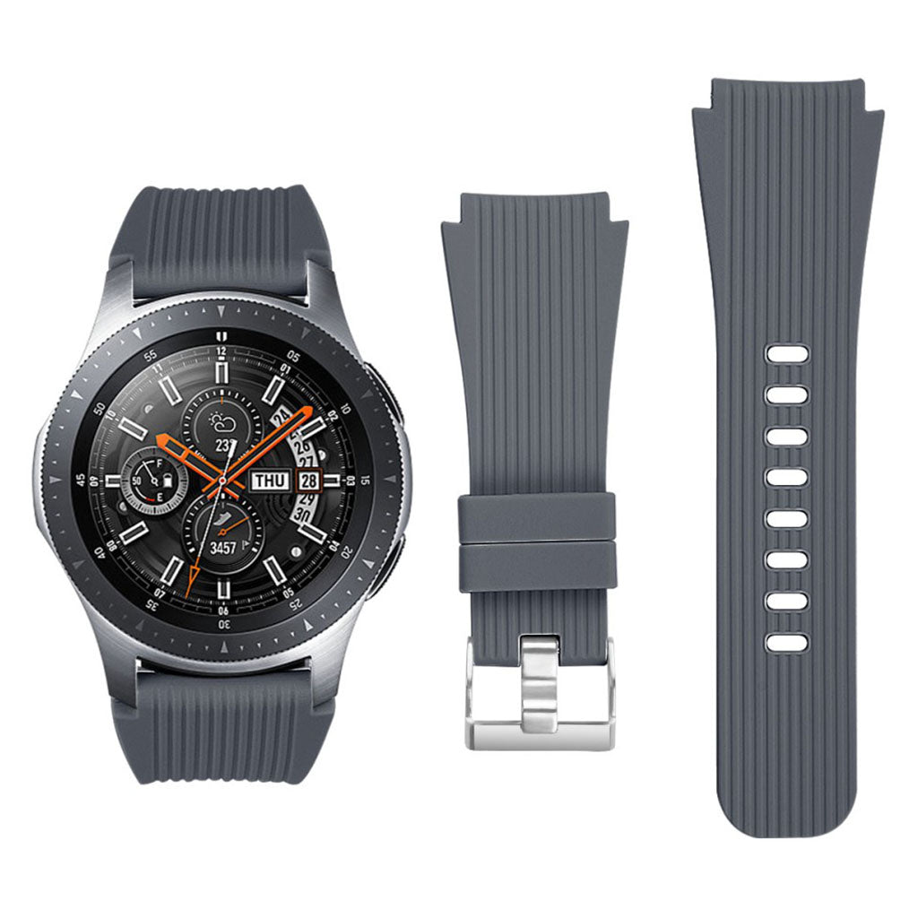 Helt vildt nydelig Samsung Galaxy Watch (46mm) Silikone Rem - Sølv#serie_5