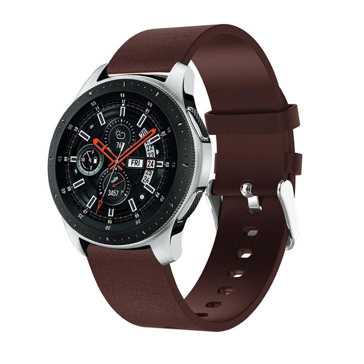 Super slidstærk Samsung Galaxy Watch (46mm) Ægte læder Rem - Brun#serie_1