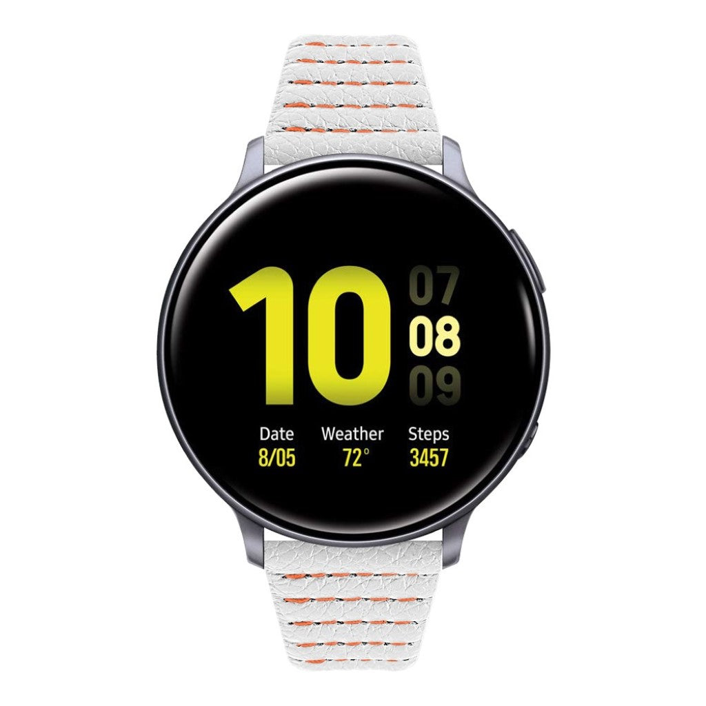 Meget nydelig Samsung Galaxy Watch (46mm) Ægte læder Rem - Hvid#serie_2