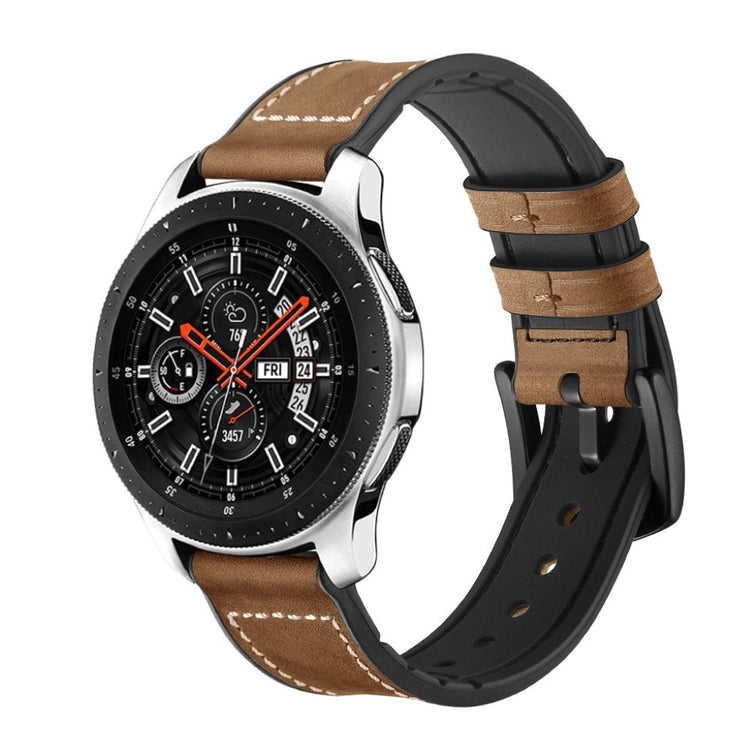 Fantastisk Samsung Galaxy Watch (46mm) Ægte læder Rem - Sort#serie_2