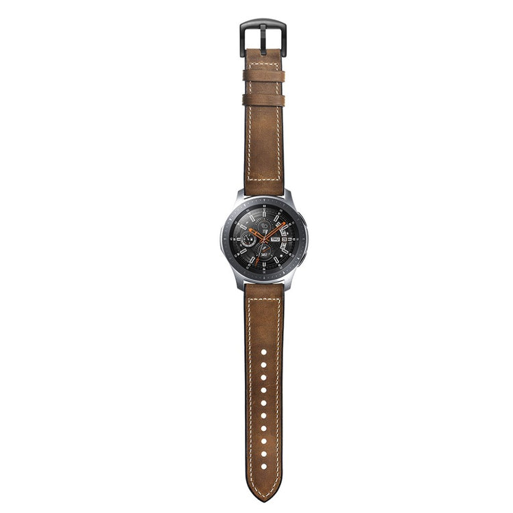 Fantastisk Samsung Galaxy Watch (46mm) Ægte læder Rem - Sort#serie_2