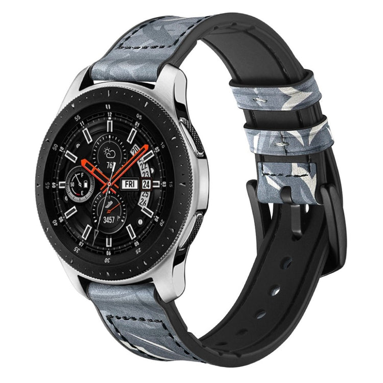 Fantastisk Samsung Galaxy Watch (46mm) Ægte læder Rem - Sølv#serie_5