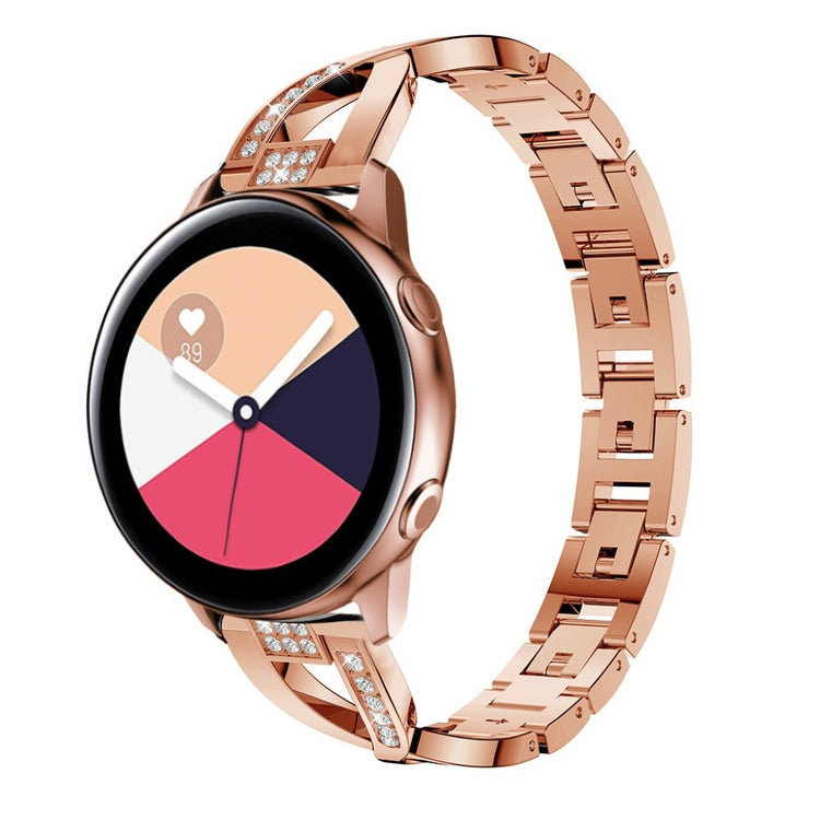 Stilren Samsung Galaxy Watch Active Metal og Rhinsten Rem - Pink#serie_5