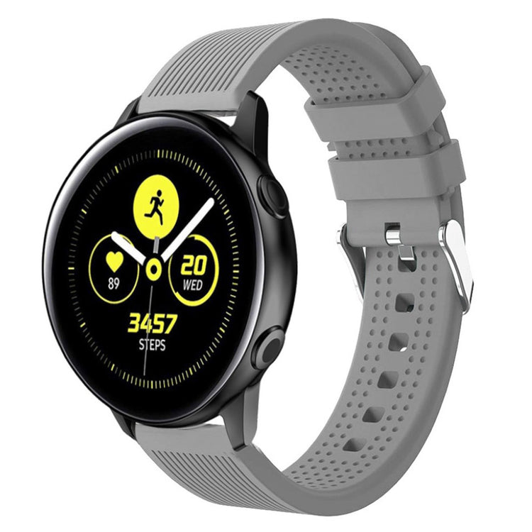 Rigtigt fed Samsung Galaxy Watch Active Silikone Rem - Sølv#serie_5