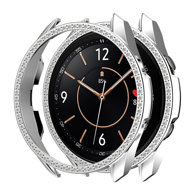 Samsung Galaxy Watch 3 (45mm)  Plastik og Rhinsten Bumper  - Sølv#serie_10