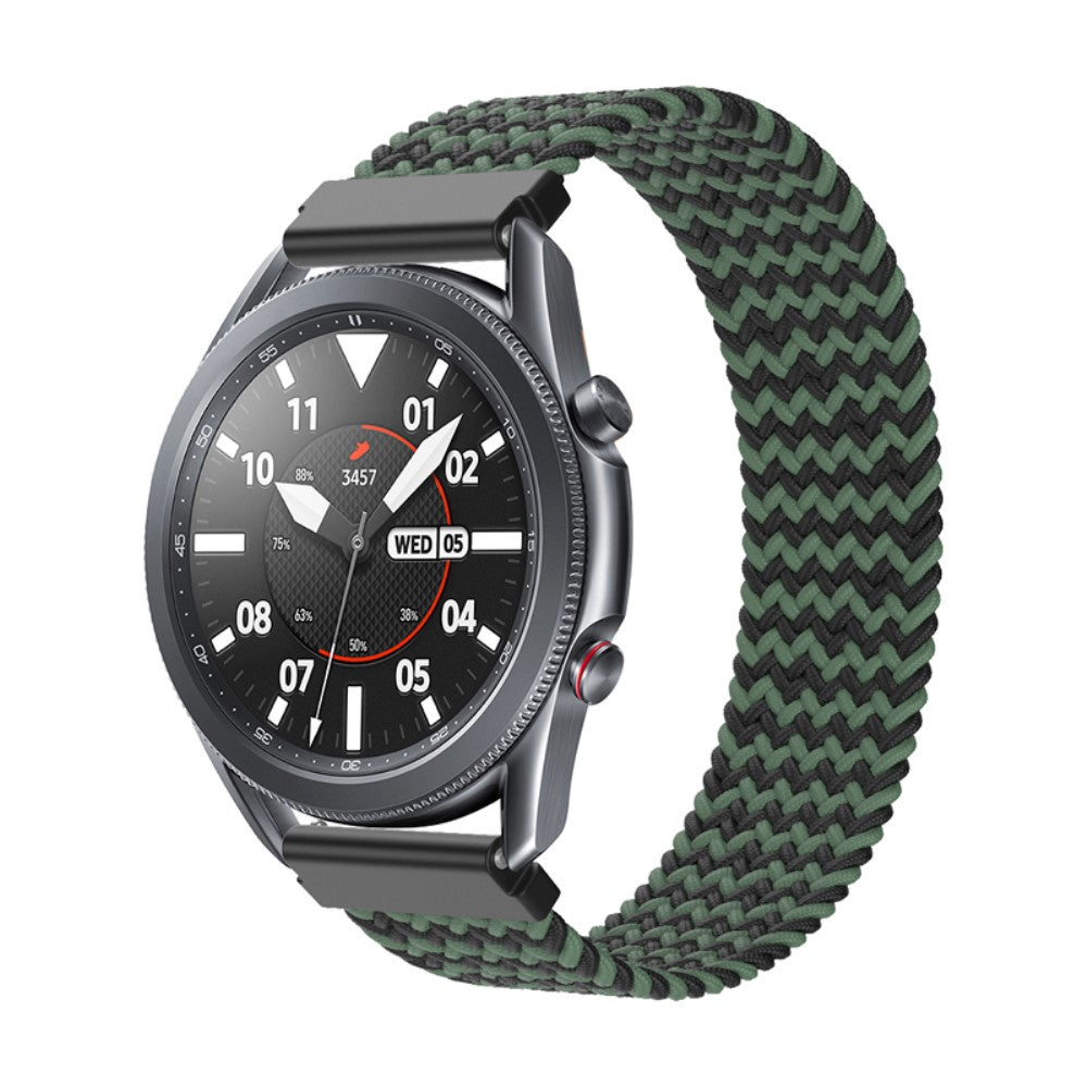 Fed Samsung Galaxy Watch 3 (45mm) Nylon Rem - Størrelse: M - Grøn#serie_12