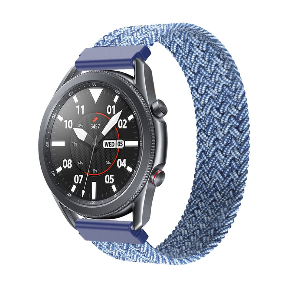 Super cool Samsung Galaxy Watch 3 (45mm) Nylon Rem - Størrelse: S - Blå#serie_12