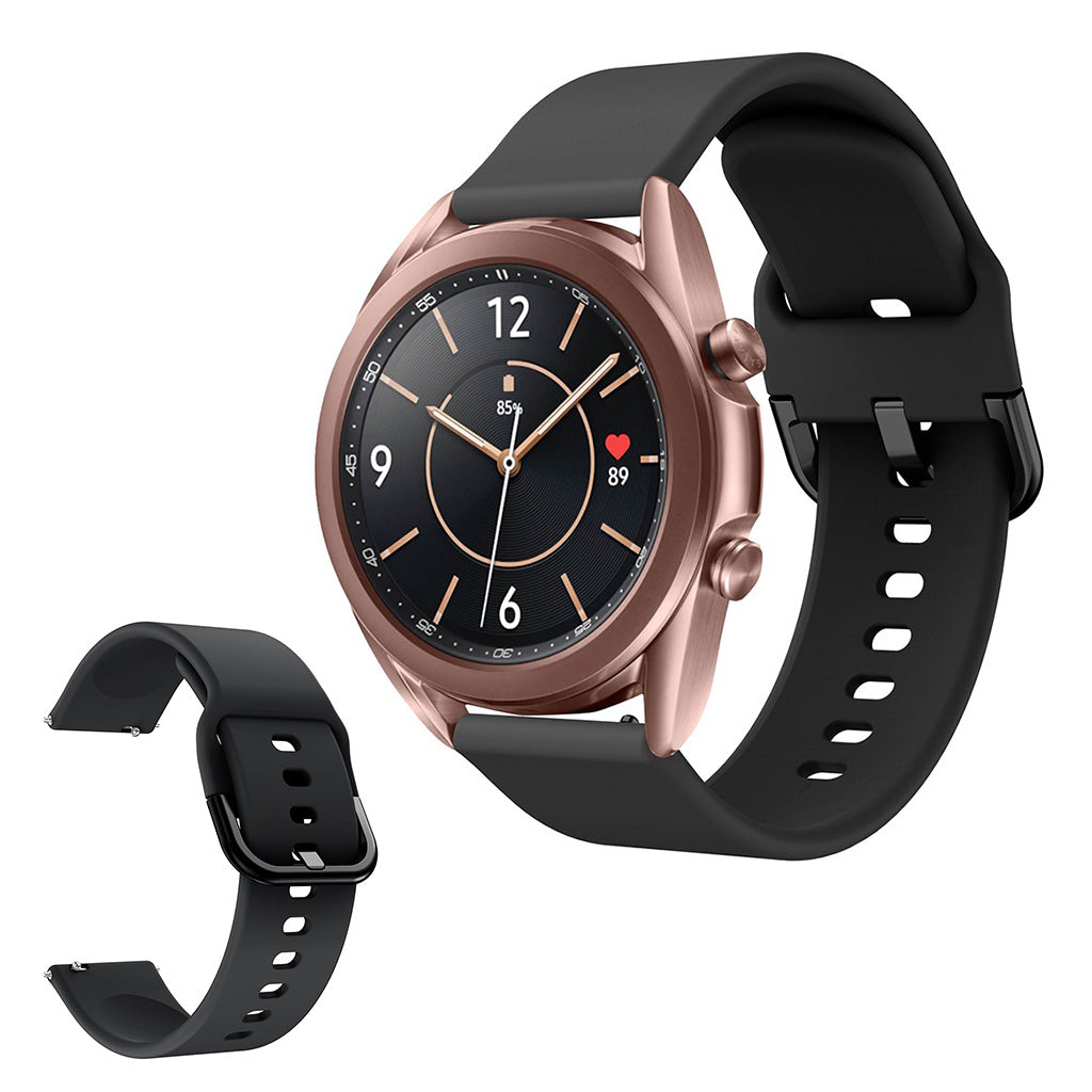 Helt vildt godt Samsung Galaxy Watch 3 (41mm) Silikone Rem - Sort#serie_1