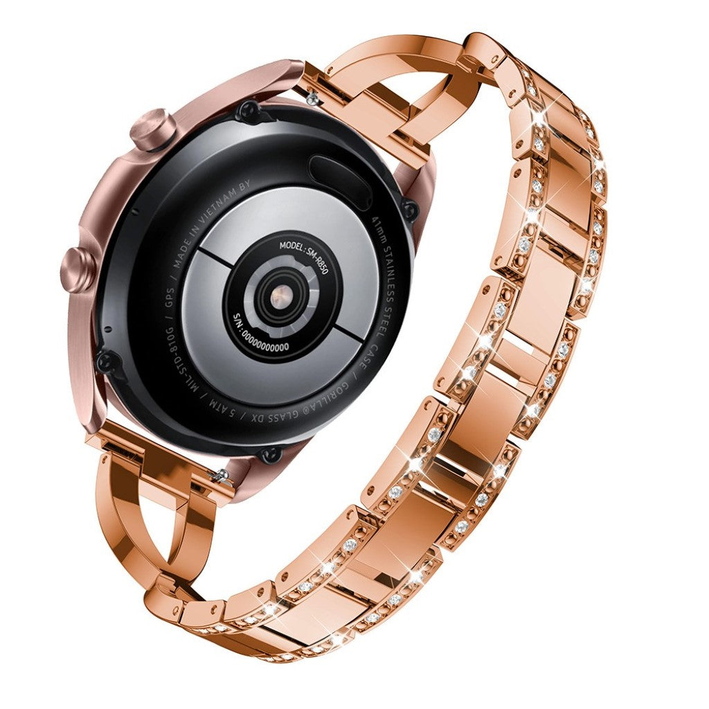 Yndigt Samsung Galaxy Watch 3 (41mm) Metal og Rhinsten Rem - Pink#serie_4
