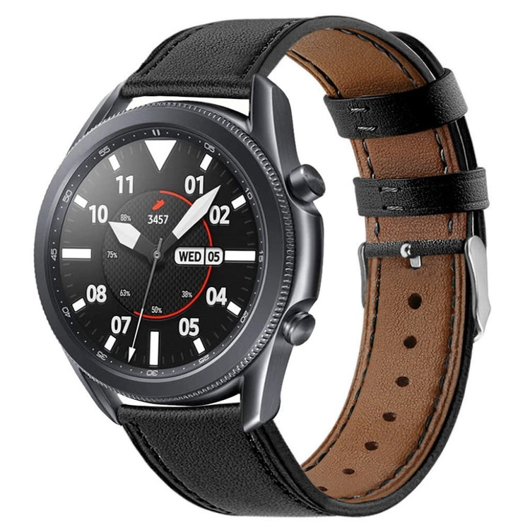 Meget godt Samsung Galaxy Watch 3 (41mm) Ægte læder Rem - Sort#serie_1