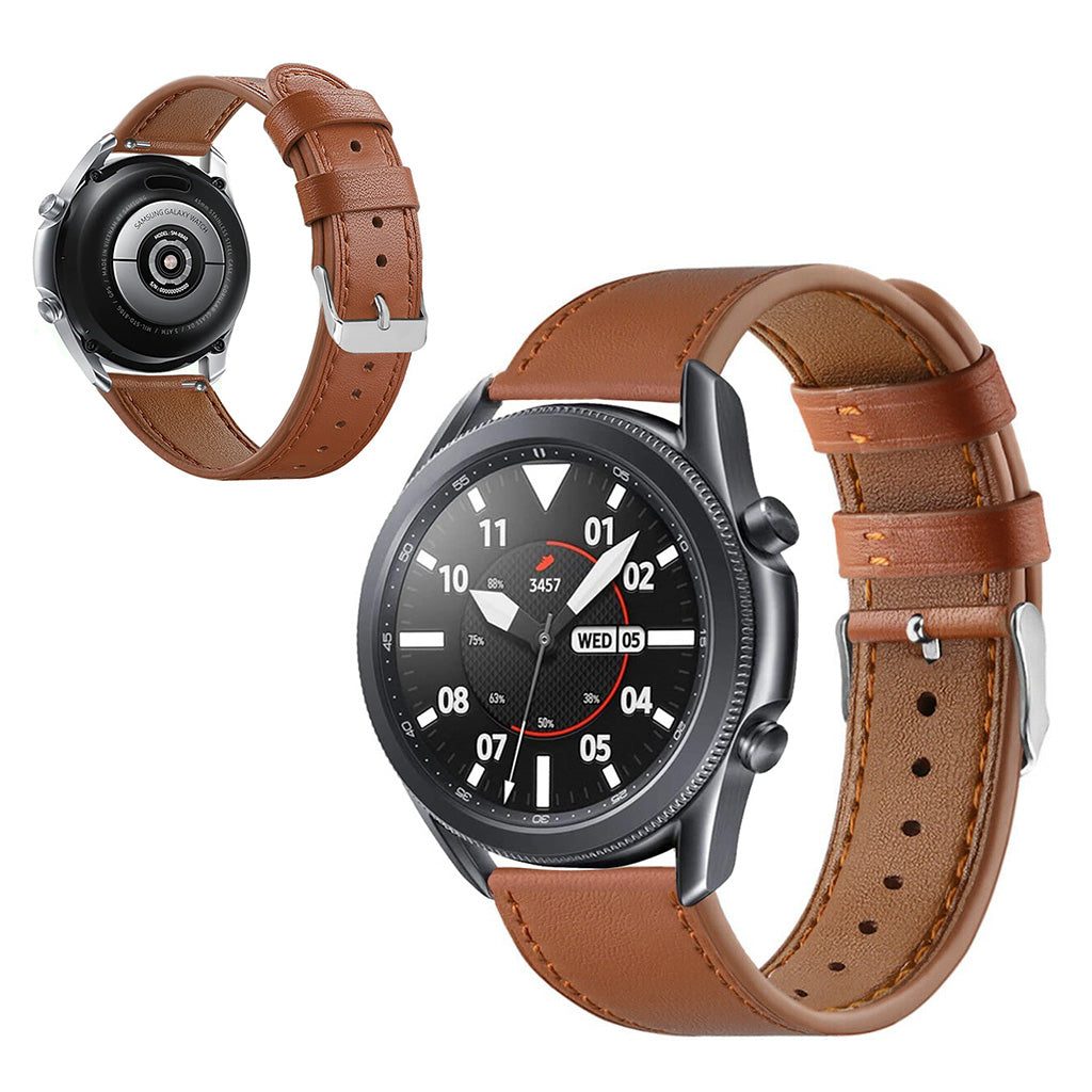 Meget godt Samsung Galaxy Watch 3 (41mm) Ægte læder Rem - Brun#serie_5