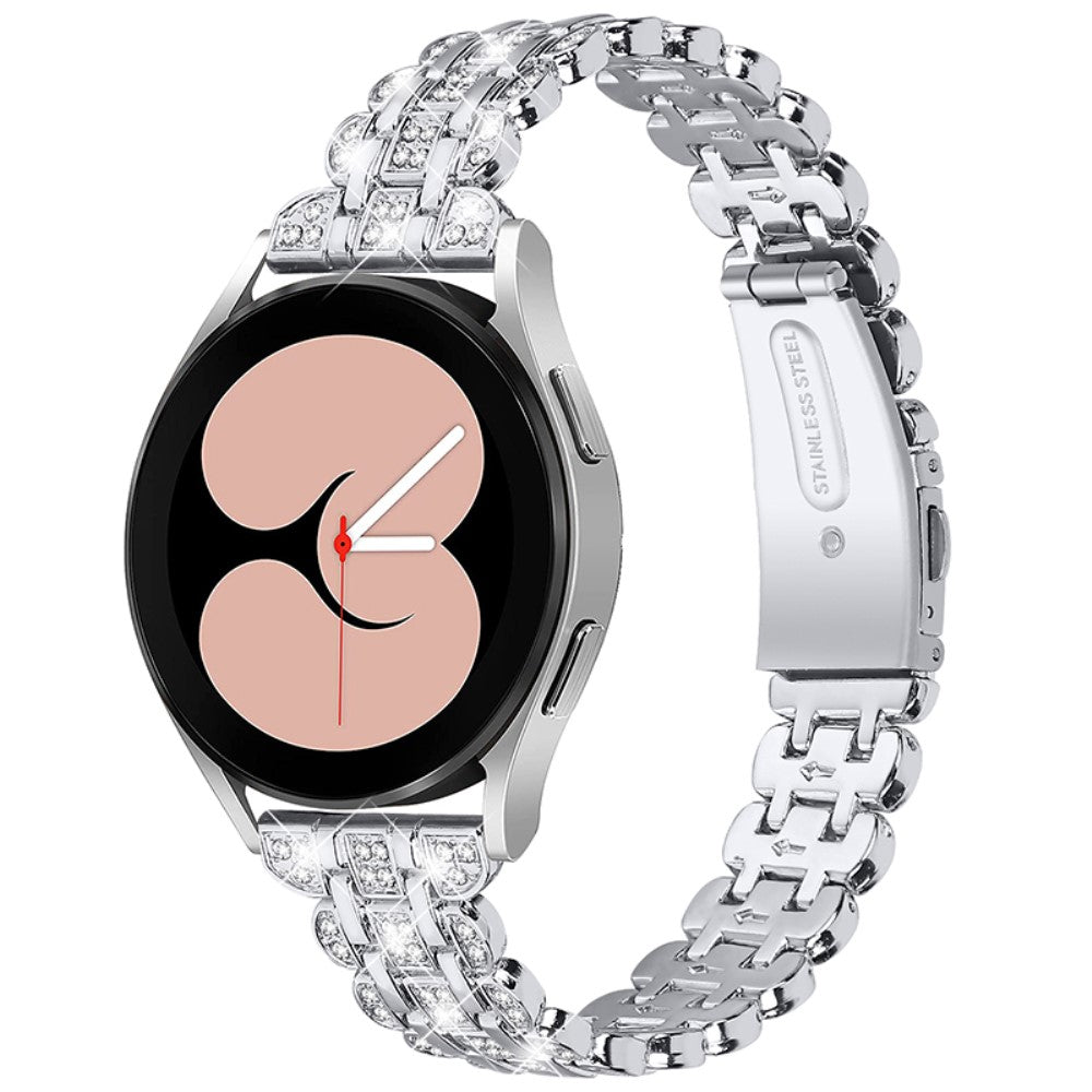  Samsung Galaxy Watch 3 (41mm) / Samsung Galaxy Watch (42mm) Metal og Rhinsten Rem - Sølv#serie_5