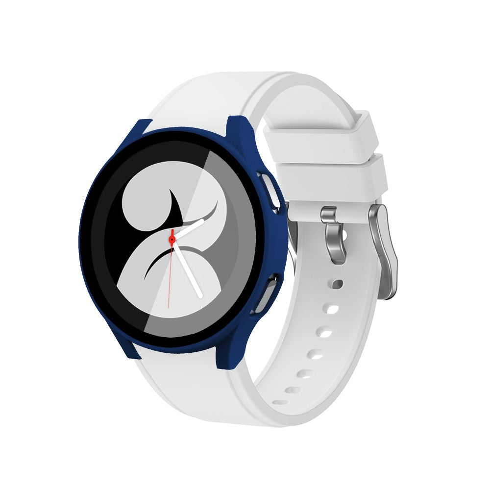 Rigtigt Fint Samsung Galaxy Watch 4 (40mm) Cover med Skærmbeskytter i Plastik og Hærdet Glas - Blå#serie_4