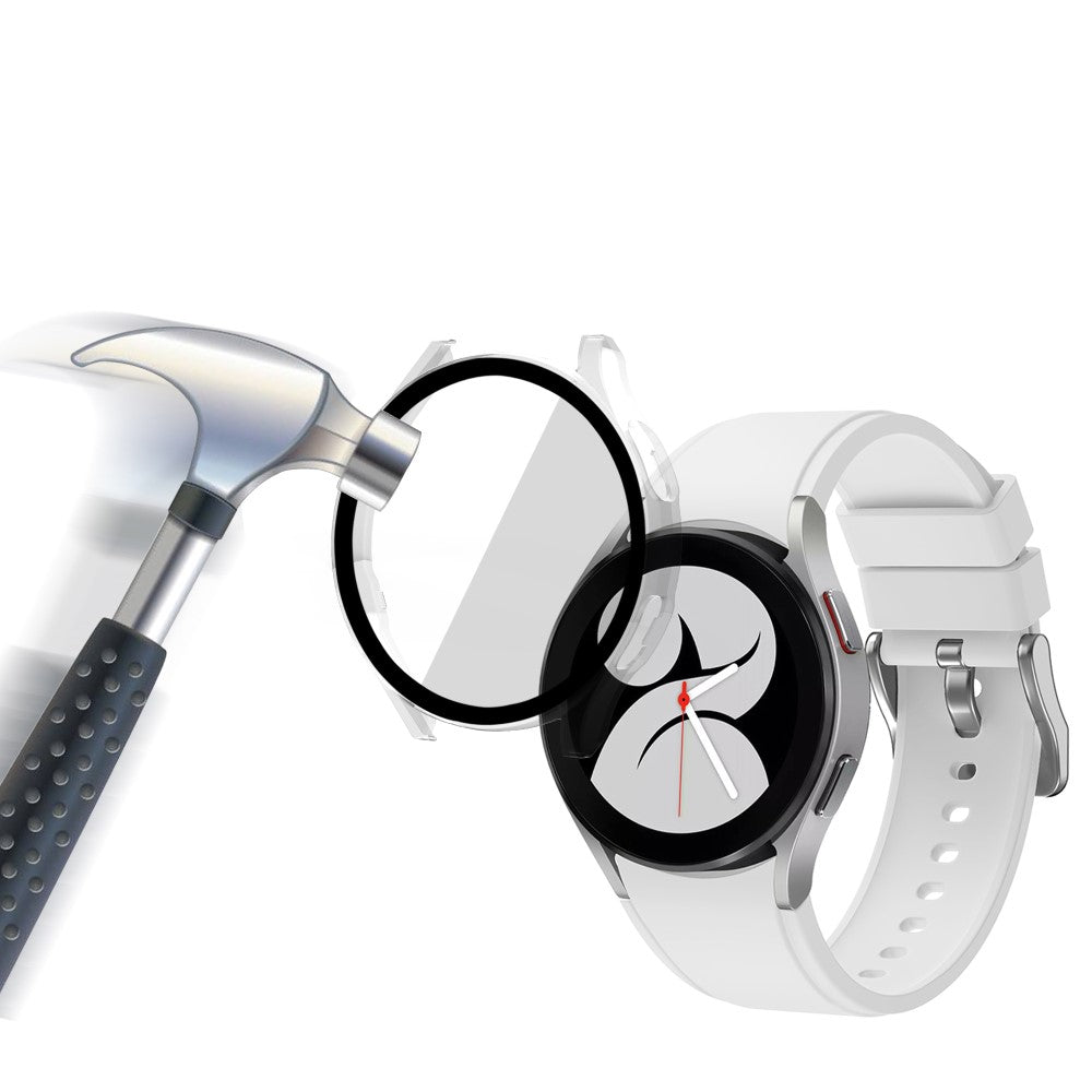 Rigtigt Fint Samsung Galaxy Watch 4 (40mm) Cover med Skærmbeskytter i Plastik og Hærdet Glas - Gennemsigtig#serie_6