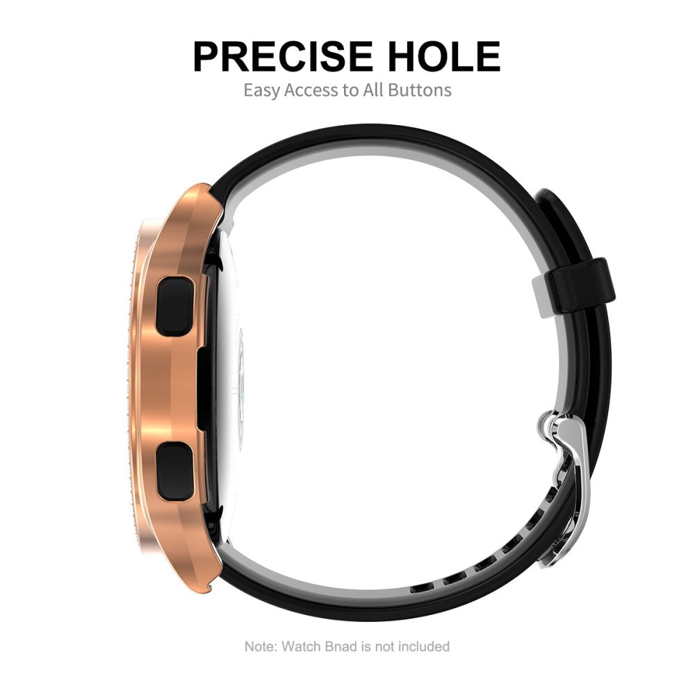 Flot Samsung Galaxy Watch 4 (40mm) Cover med Skærmbeskytter i Rhinsten og Hærdet Glas - Sølv#serie_4