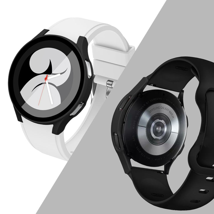 Meget Fed Samsung Galaxy Watch 4 (44mm) Cover med Skærmbeskytter i Plastik og Hærdet Glas - Gennemsigtig#serie_1