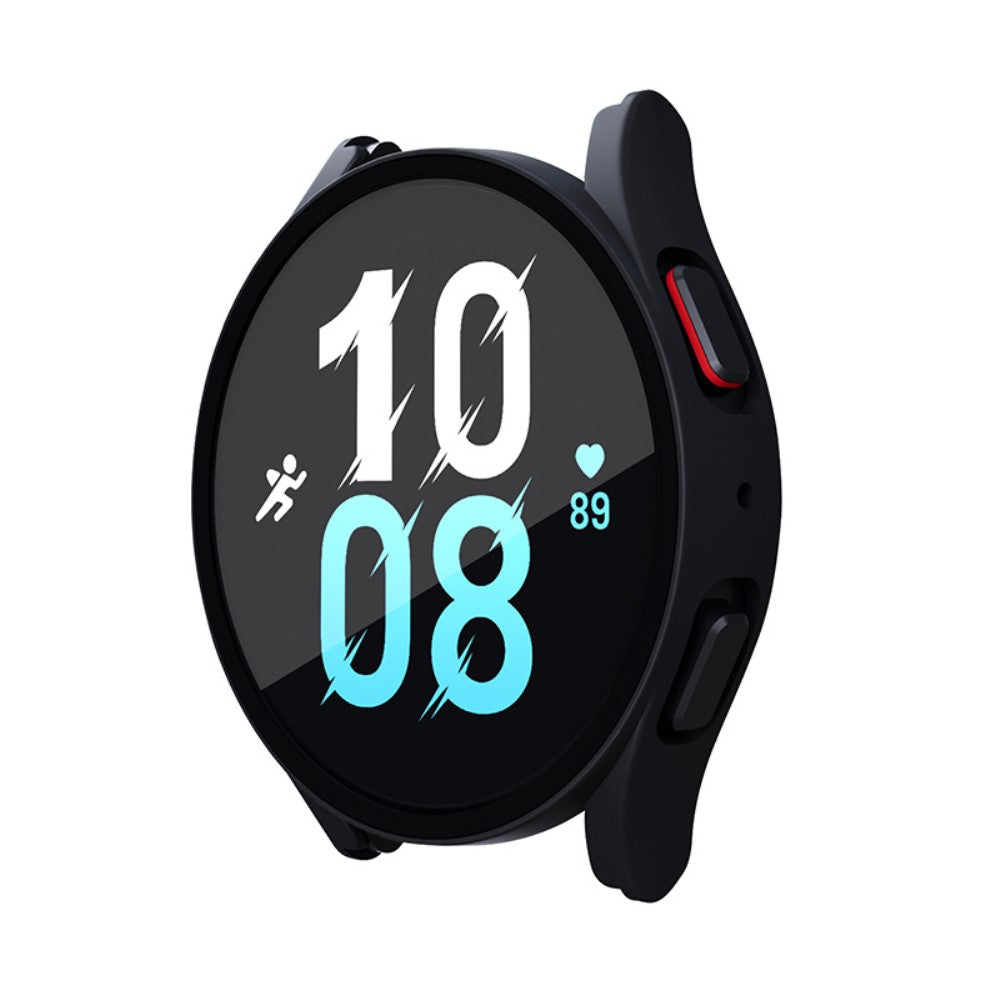 Beskyttende Samsung Galaxy Watch 5 (40mm) / Samsung Galaxy Watch 4 (40mm) Cover med Skærmbeskytter i Plastik og Hærdet Glas - Sort#serie_3