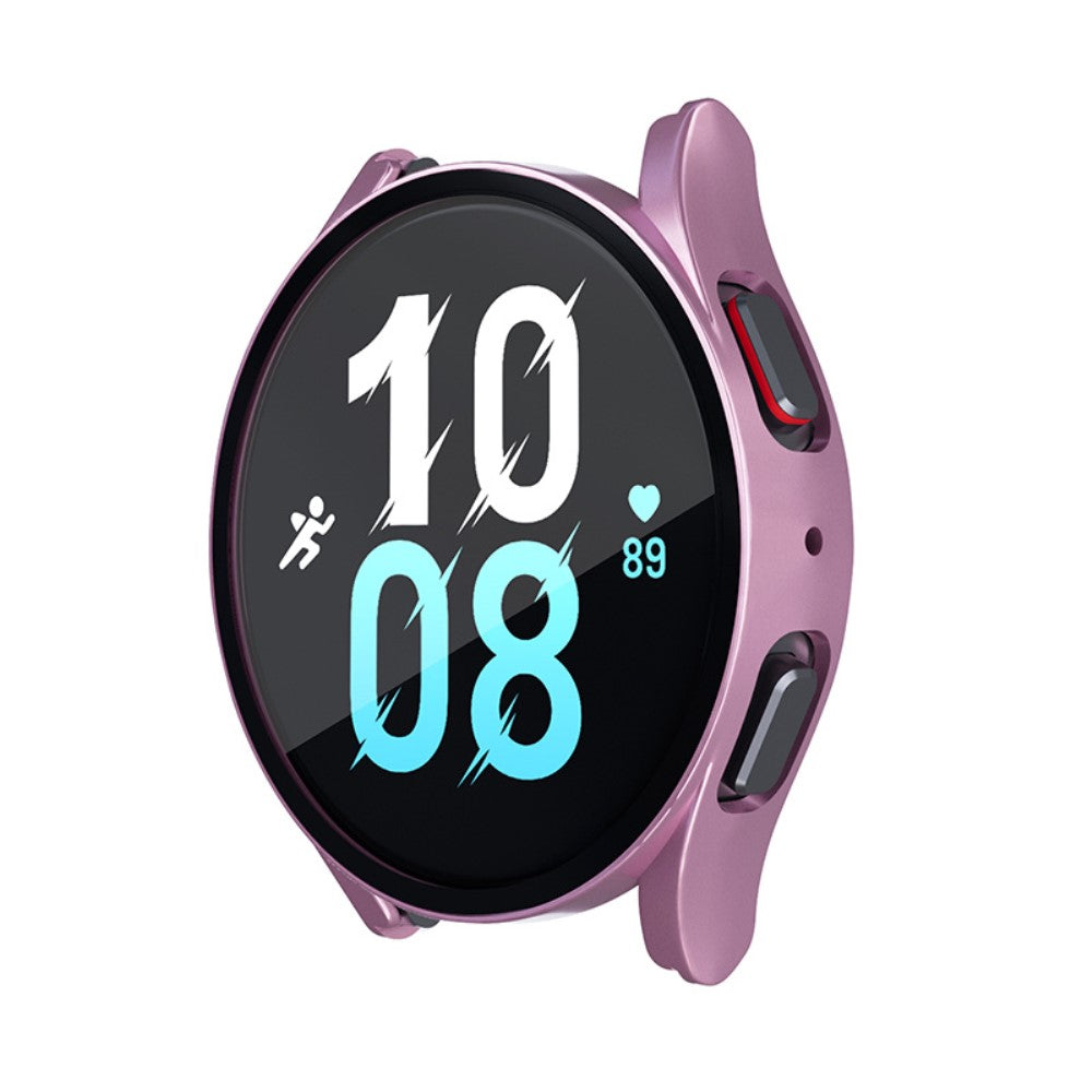 Beskyttende Samsung Galaxy Watch 5 (40mm) / Samsung Galaxy Watch 4 (40mm) Cover med Skærmbeskytter i Plastik og Hærdet Glas - Pink#serie_4