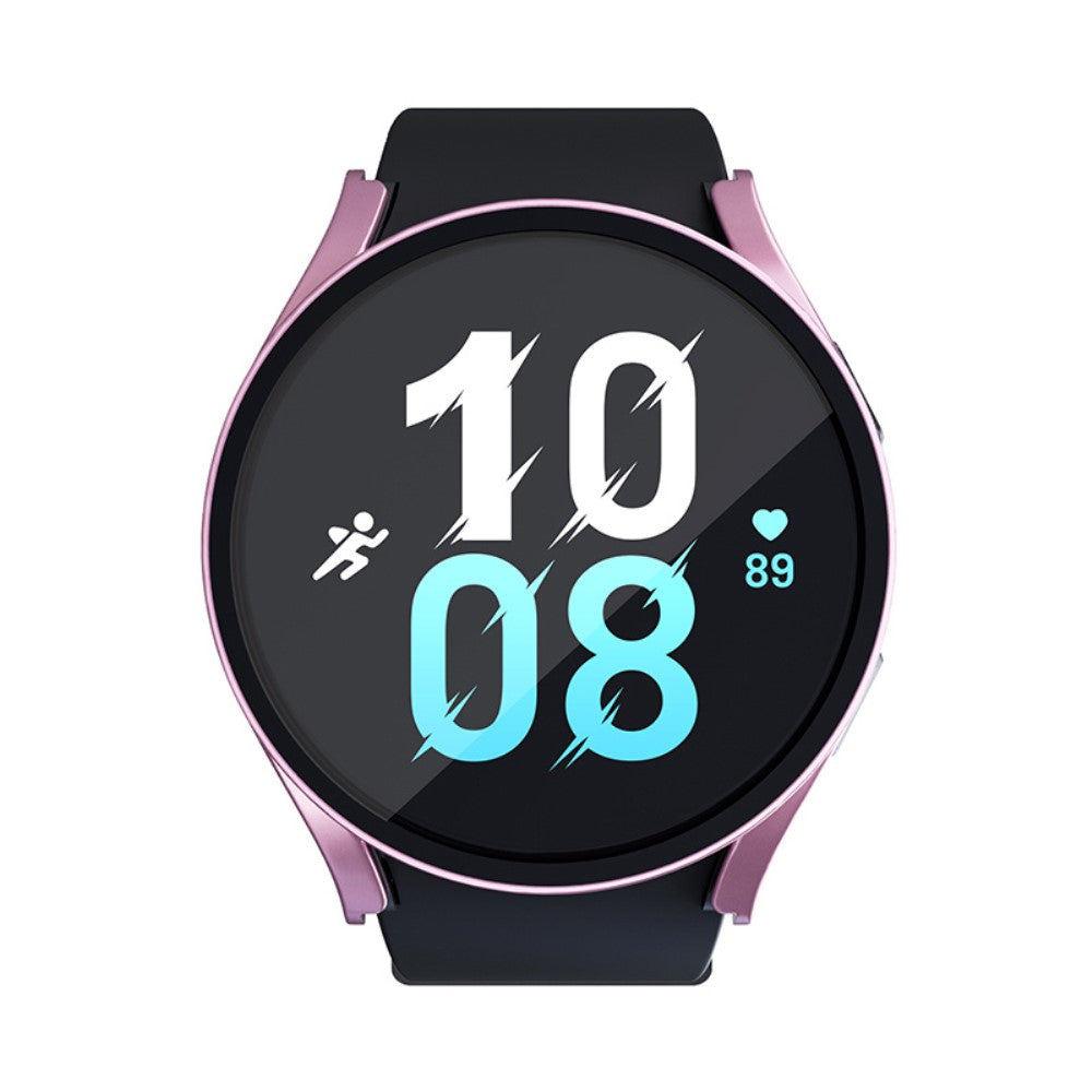 Beskyttende Samsung Galaxy Watch 5 (40mm) / Samsung Galaxy Watch 4 (40mm) Cover med Skærmbeskytter i Plastik og Hærdet Glas - Pink#serie_4