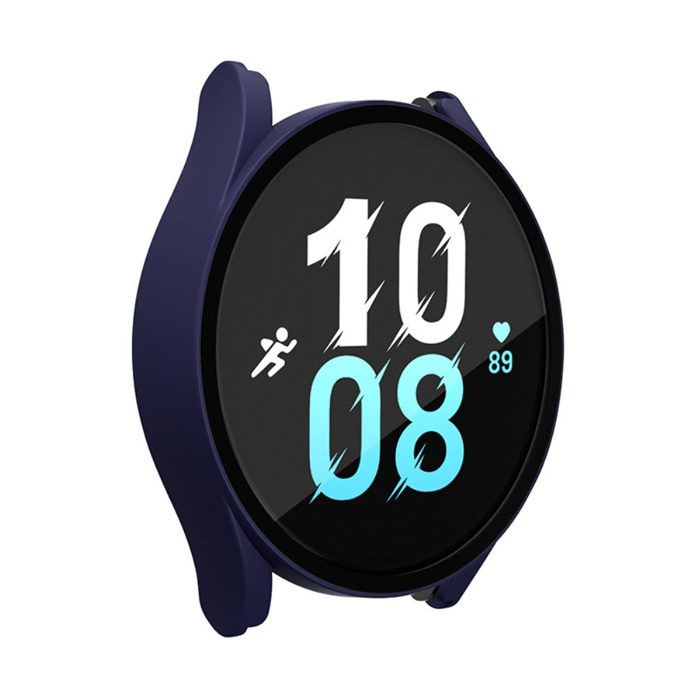 Beskyttende Samsung Galaxy Watch 5 (40mm) / Samsung Galaxy Watch 4 (40mm) Cover med Skærmbeskytter i Plastik og Hærdet Glas - Blå#serie_6