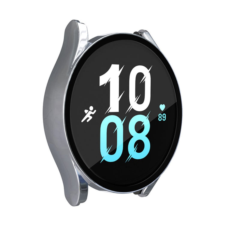 Beskyttende Samsung Galaxy Watch 5 (40mm) / Samsung Galaxy Watch 4 (40mm) Cover med Skærmbeskytter i Plastik og Hærdet Glas - Sølv#serie_7