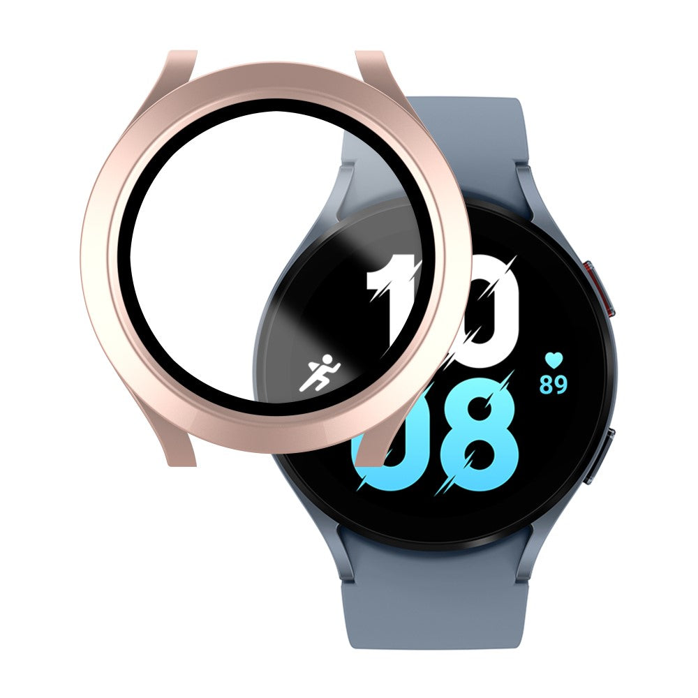 Meget Fint Samsung Galaxy Watch 5 (40mm) / Samsung Galaxy Watch 4 (40mm) Cover med Skærmbeskytter i Plastik og Hærdet Glas - Pink#serie_2