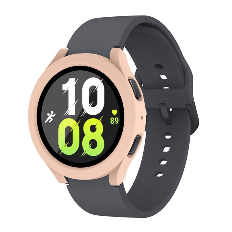 Meget Fint Samsung Galaxy Watch 5 (40mm) / Samsung Galaxy Watch 4 (40mm) Cover med Skærmbeskytter i Plastik og Hærdet Glas - Pink#serie_5
