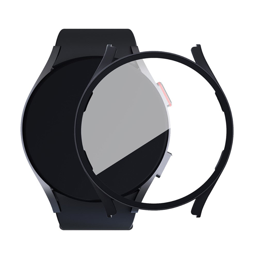 Meget Fint Samsung Galaxy Watch 5 (44mm) / Samsung Galaxy Watch 4 (44mm) Cover med Skærmbeskytter i Plastik og Hærdet Glas - Sort#serie_3