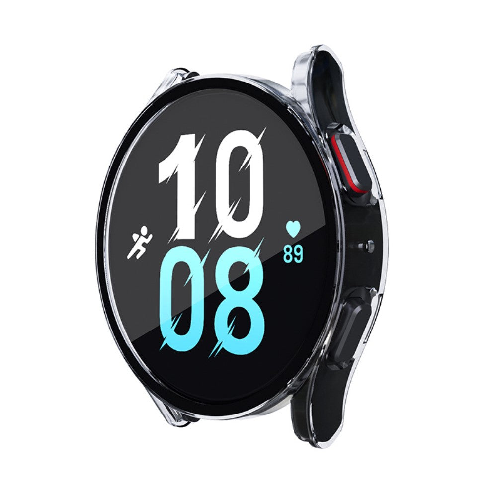 Meget Fint Samsung Galaxy Watch 5 (44mm) / Samsung Galaxy Watch 4 (44mm) Cover med Skærmbeskytter i Plastik og Hærdet Glas - Gennemsigtig#serie_5