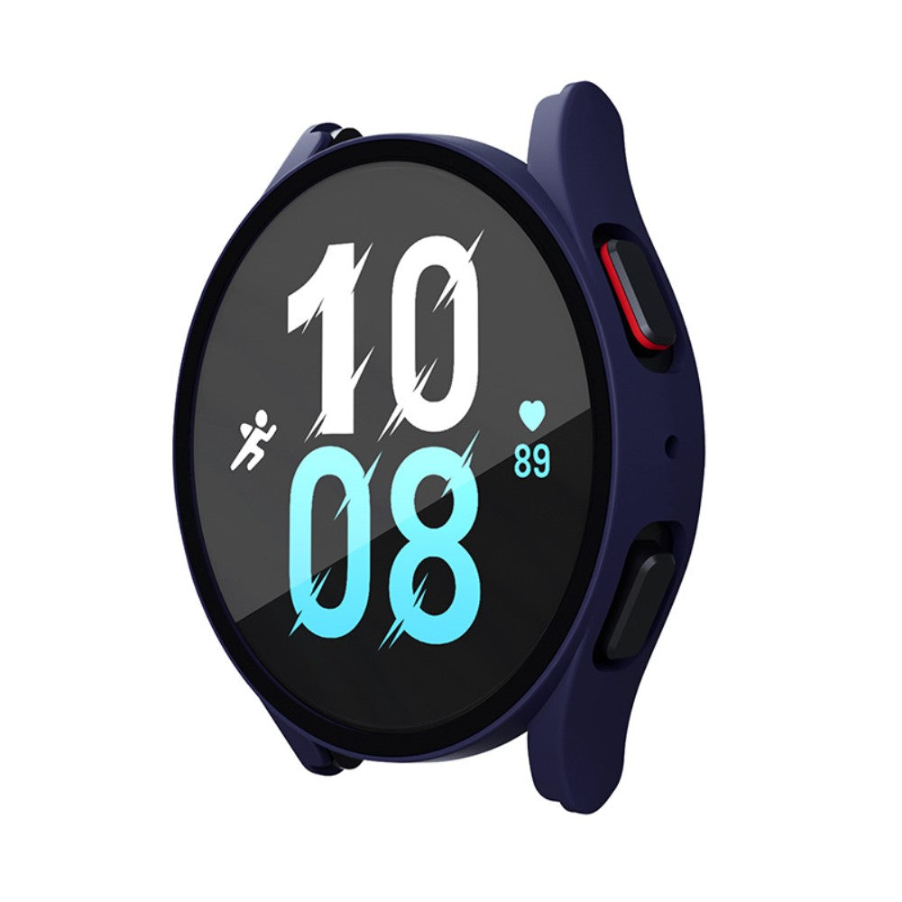 Meget Fint Samsung Galaxy Watch 5 (44mm) / Samsung Galaxy Watch 4 (44mm) Cover med Skærmbeskytter i Plastik og Hærdet Glas - Blå#serie_6