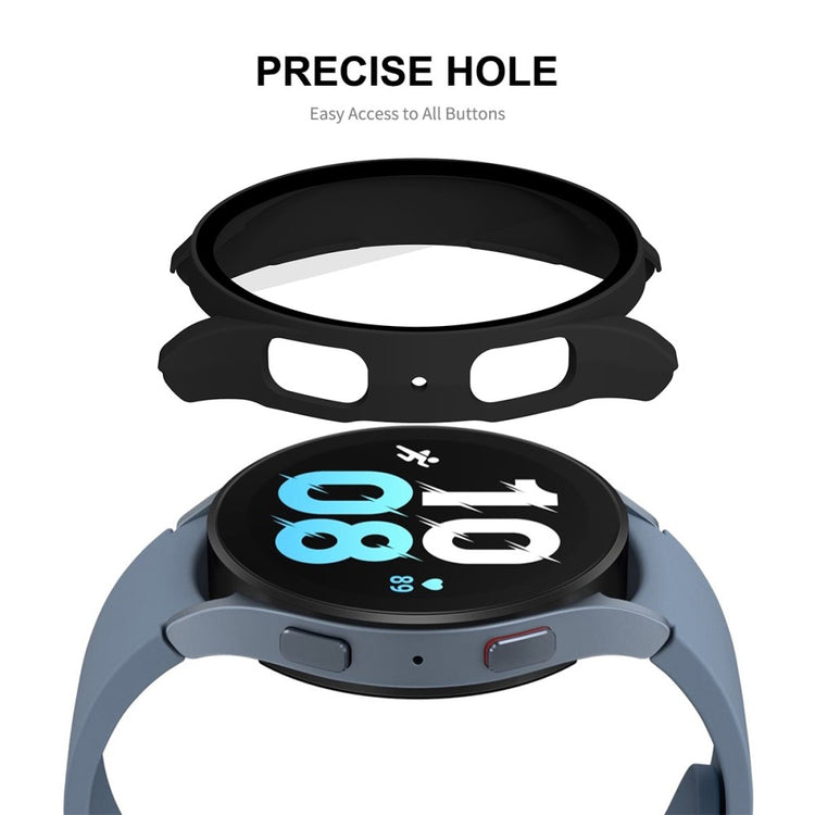 Flot Samsung Galaxy Watch 5 (44mm) Cover med Skærmbeskytter i Plastik og Hærdet Glas - Sort#serie_1