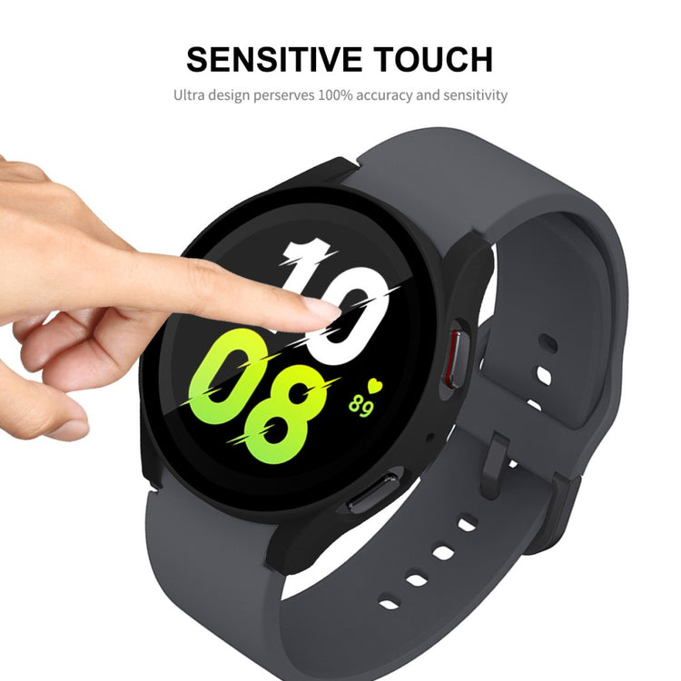 Flot Samsung Galaxy Watch 5 (44mm) Cover med Skærmbeskytter i Plastik og Hærdet Glas - Sølv#serie_2