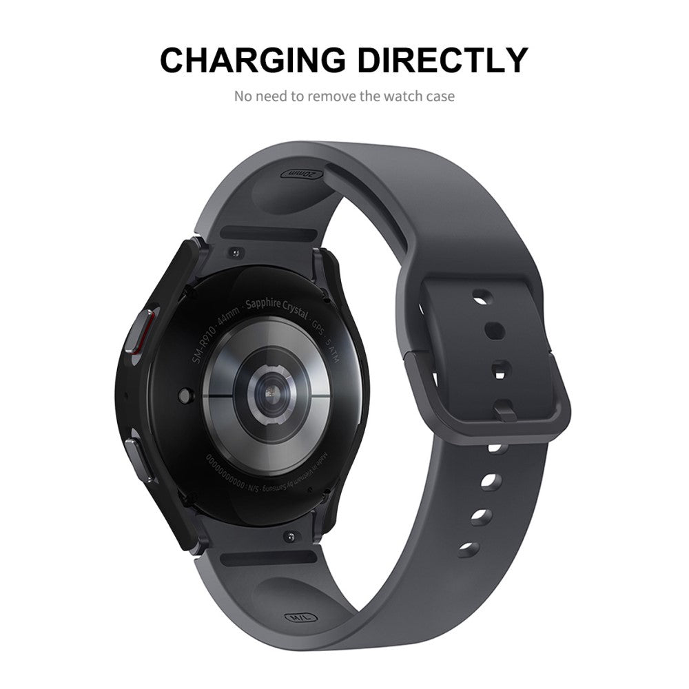 Rigtigt Godt Samsung Galaxy Watch 5 (44mm) Cover med Skærmbeskytter i Plastik og Hærdet Glas - Hvid#serie_054